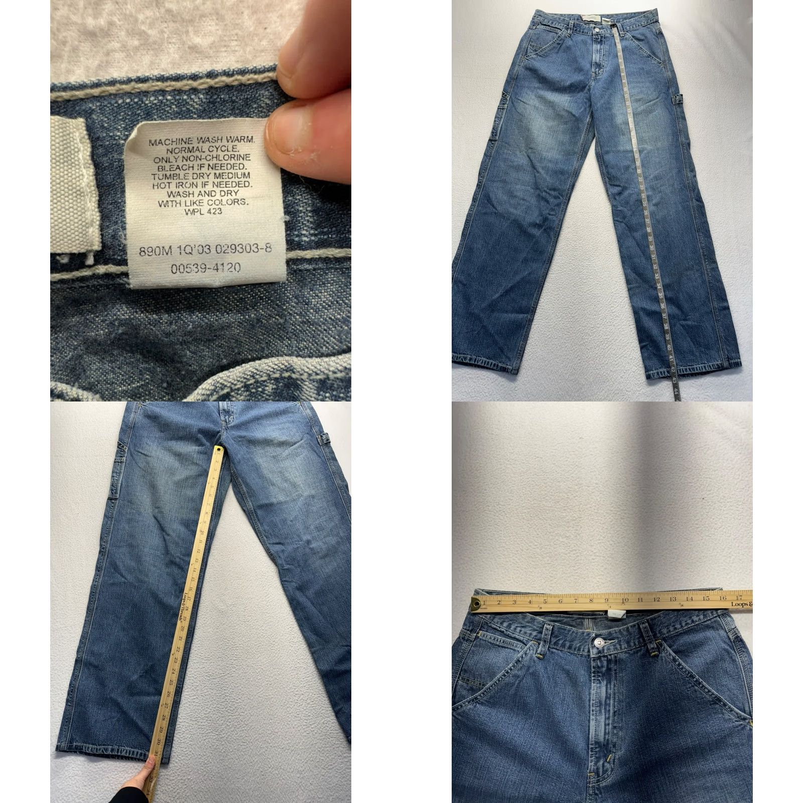 Vintage Levi’s Carpenter Jeans Men’s 36x34 Blue Straight 42 1/2in Length Inseam 32in Waist 16in Pre-Owned Like New Mens Size US 36 / EU 52 - 8 Thumbnail