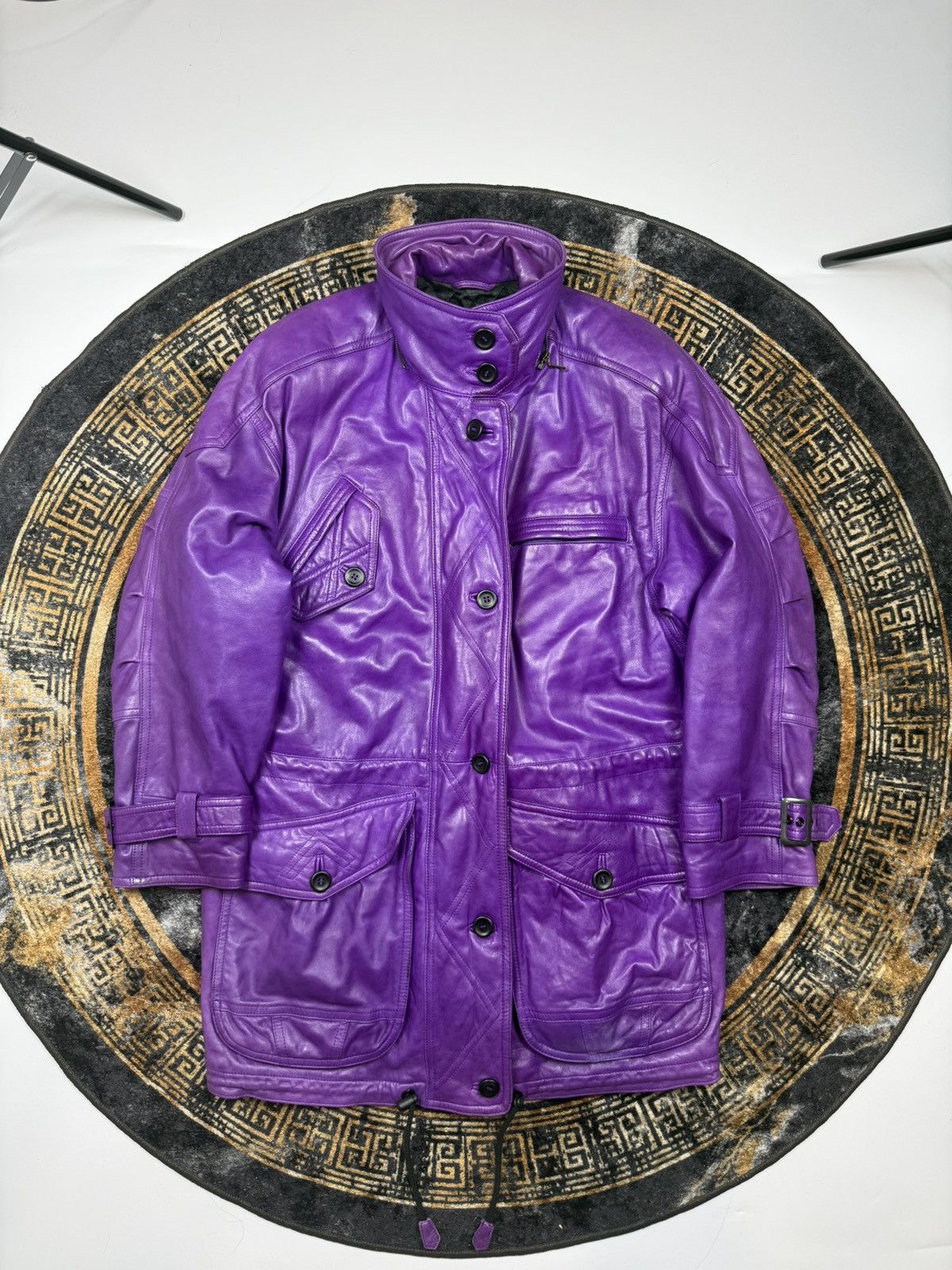 Escada Leather Jacket -Coat Escada Very rare model Vintage Size L / US 10 / IT 46 - 1 Thumbnail