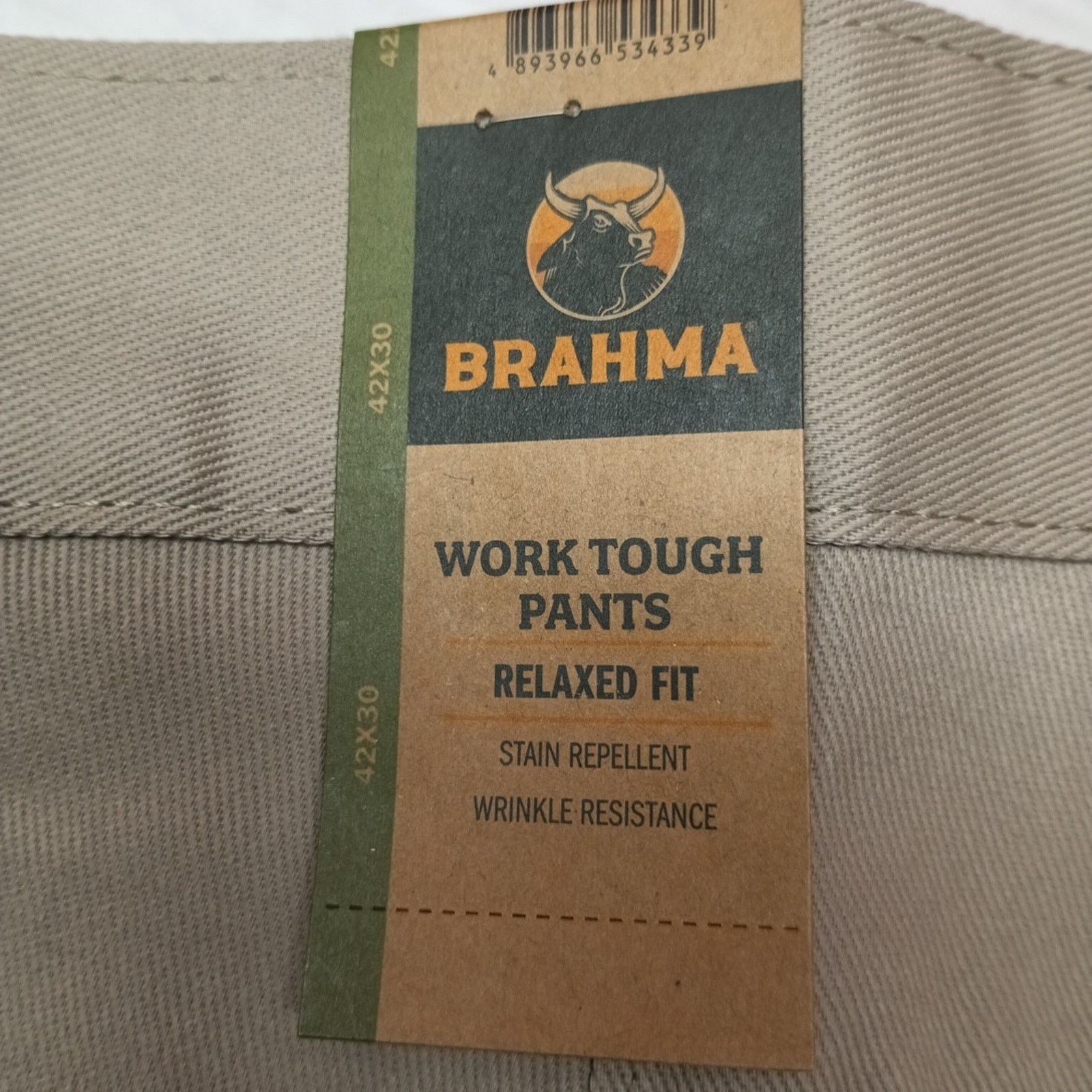 Other Brahma Men's Work Tough Pants Durable Size 42x30 Sandy Taupe Size US 42 / EU 58 - 2 Thumbnail