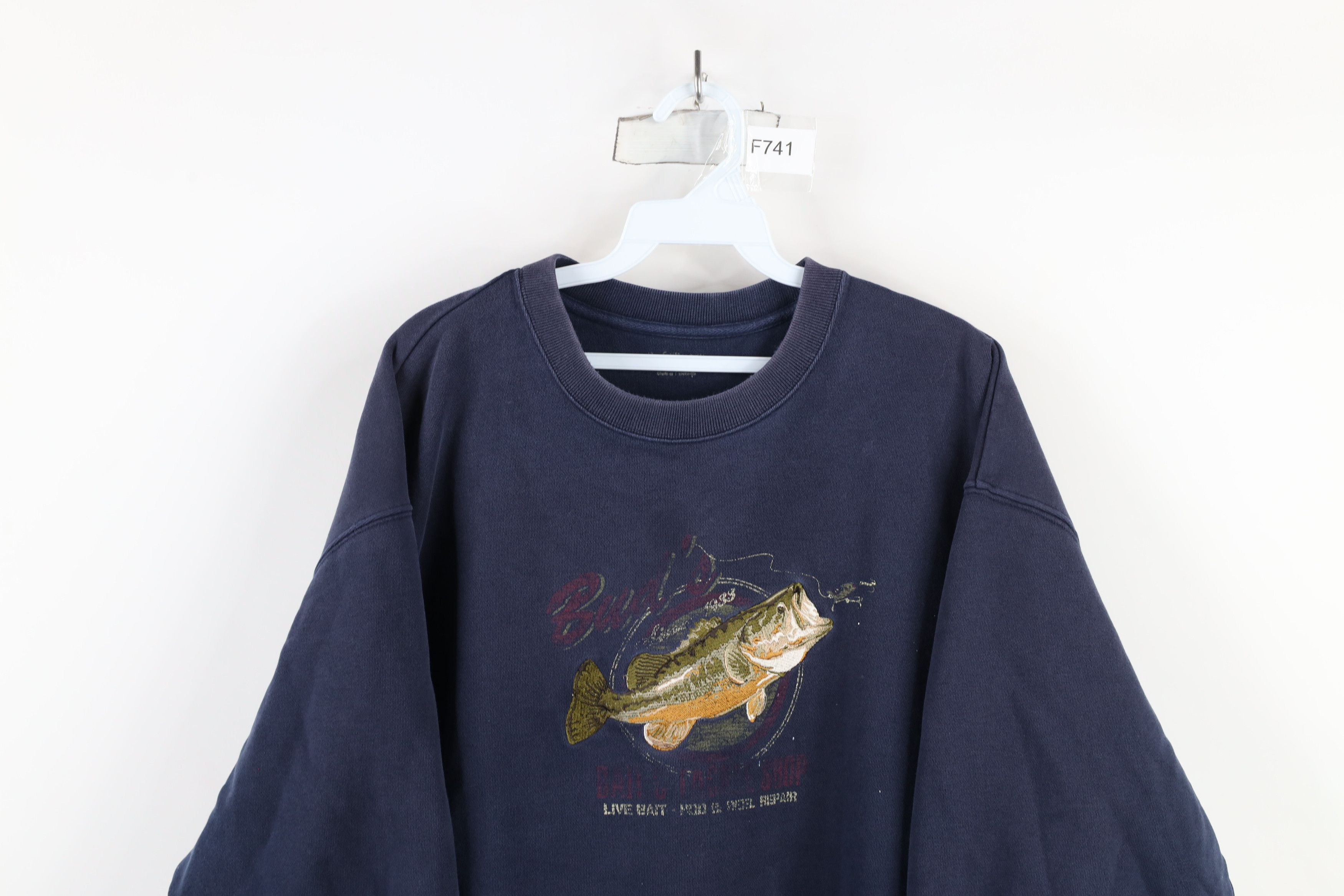 Vintage Vintage Streetwear Sun Faded Bass Fishing Sweatshirt Blue Size US L / EU 52-54 / 3 - 2 Thumbnail
