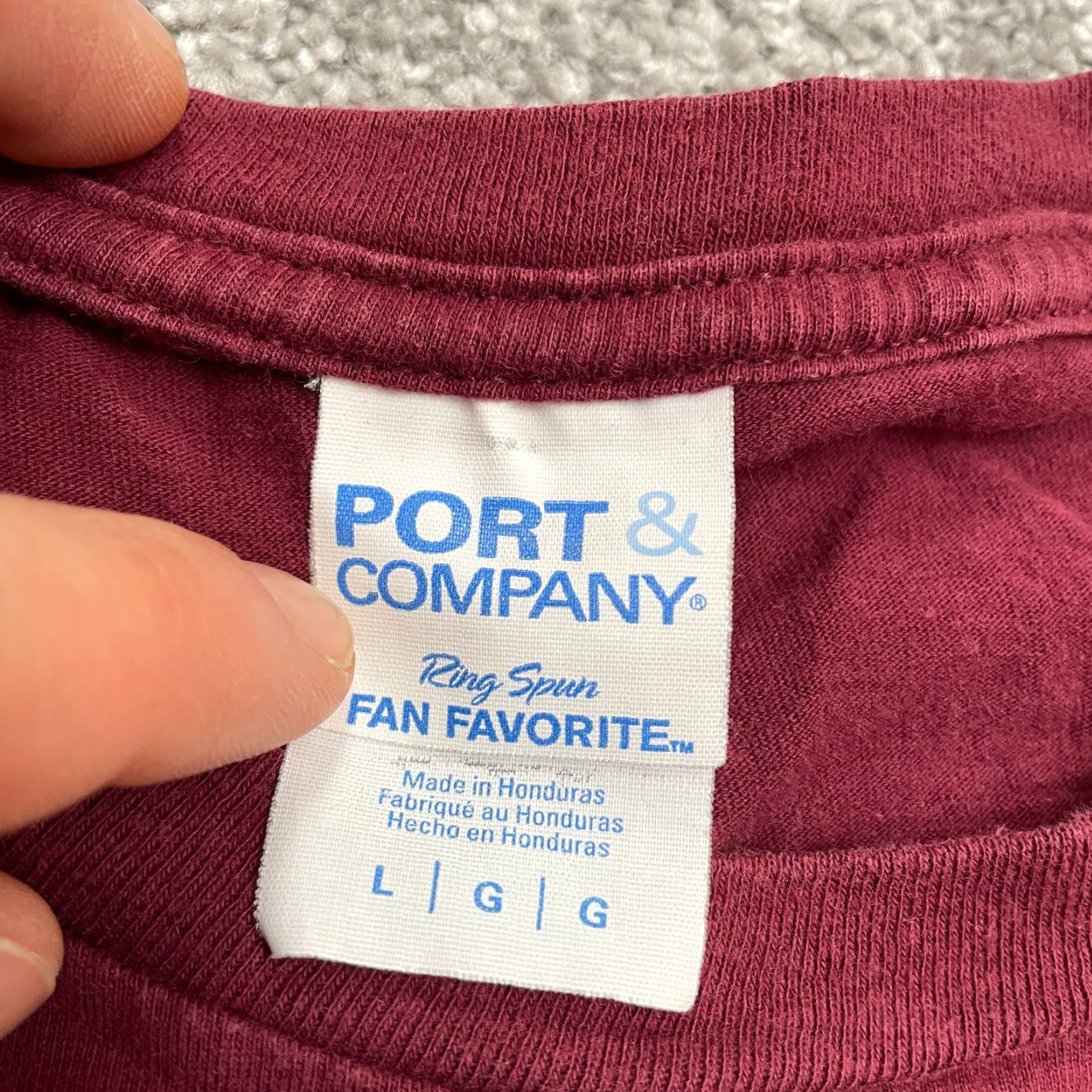 Port & Company Port & Company T-Shirt Mens Large Red Crew Neck Short Sleeve Solid Casual Tee Size US L / EU 52-54 / 3 - 5 Thumbnail