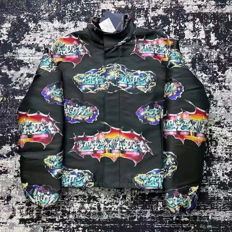 Louis Vuitton Black graffiti cartoon embroidered jacket 25