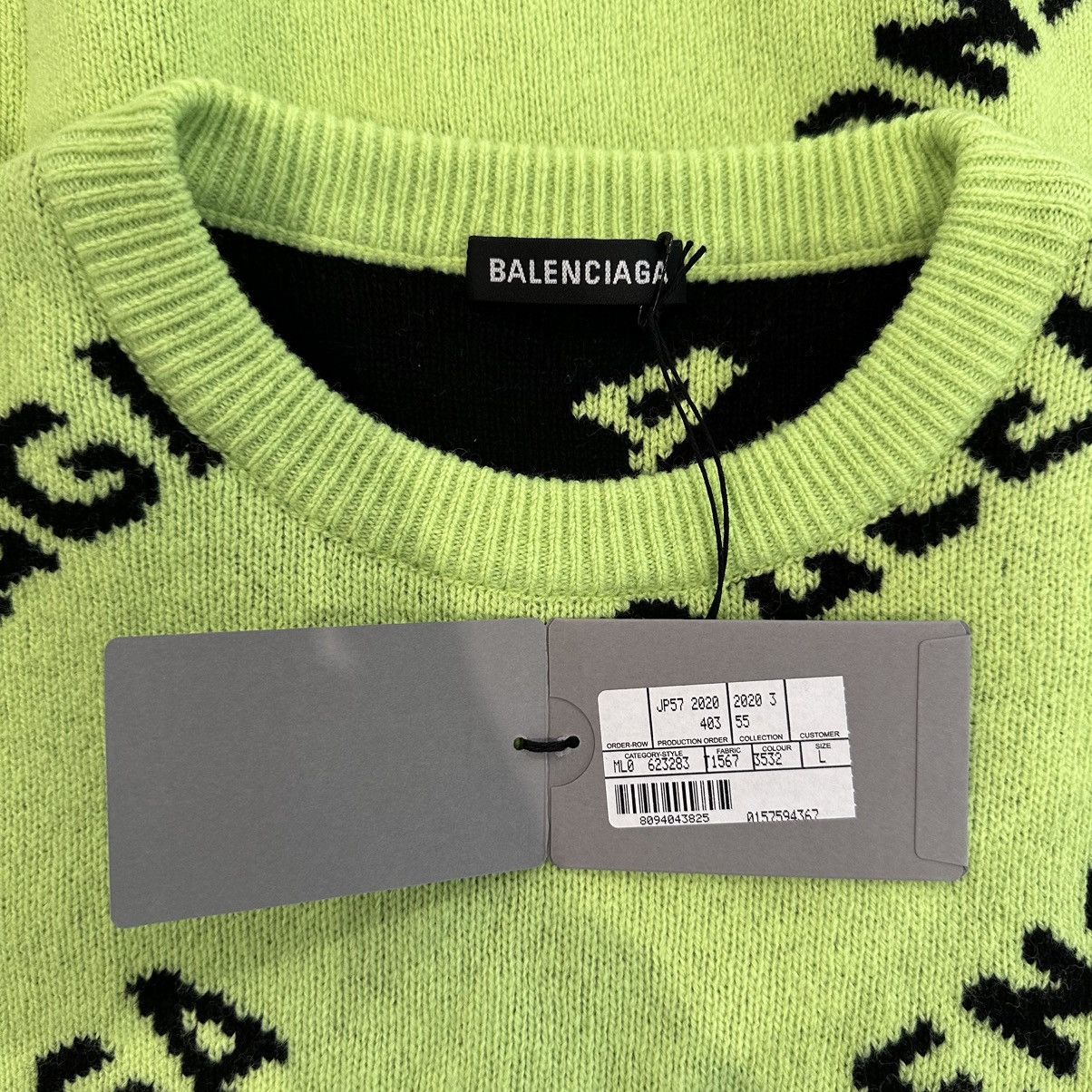 Balenciaga Balenciaga Allover Logo Knit Size US L / EU 52-54 / 3 - 10 Thumbnail