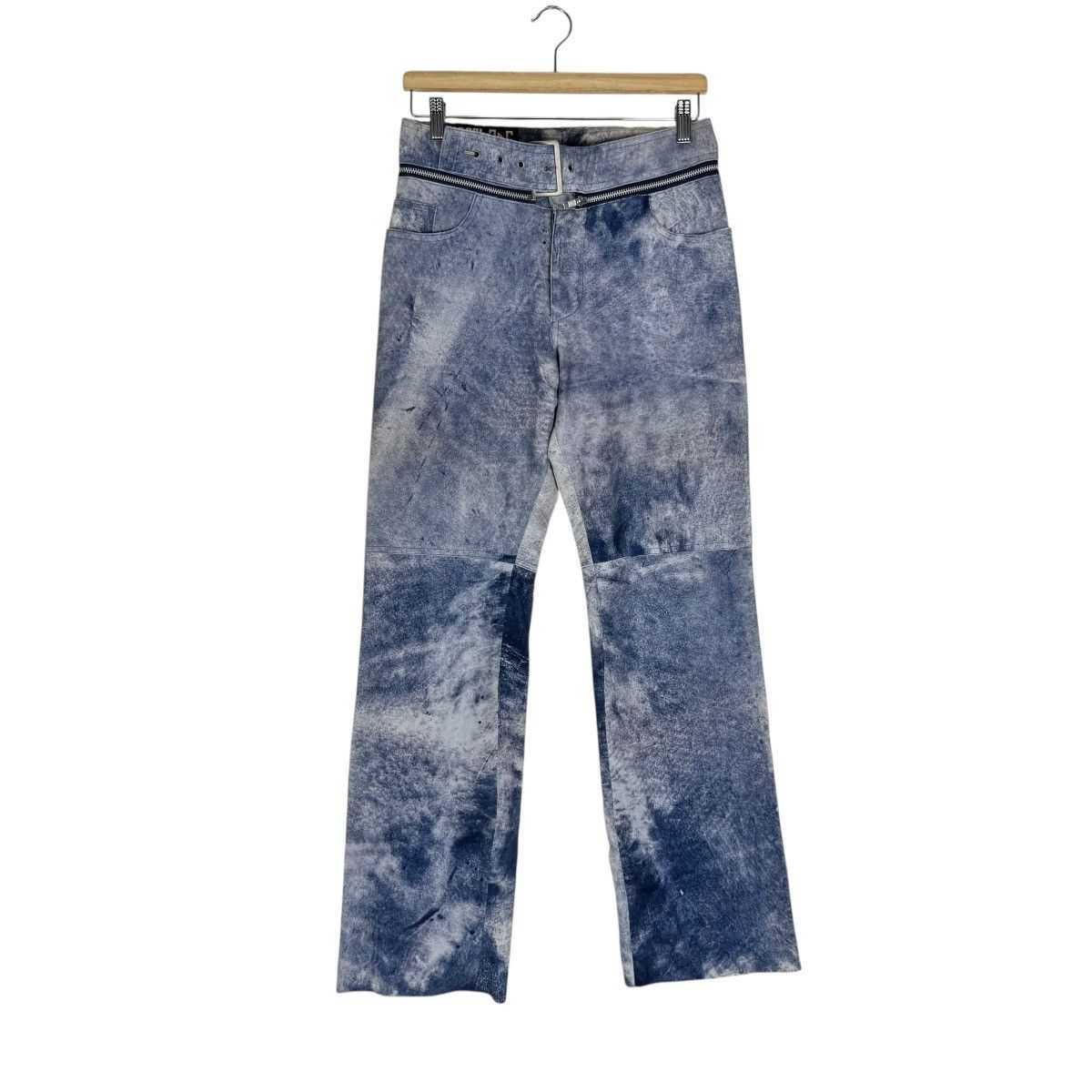 Jean Paul Gaultier 🔥JPG STONE WASHED SHEEPSKIN BIKERS PANTS Size US 30 / EU 46 - 2 Thumbnail