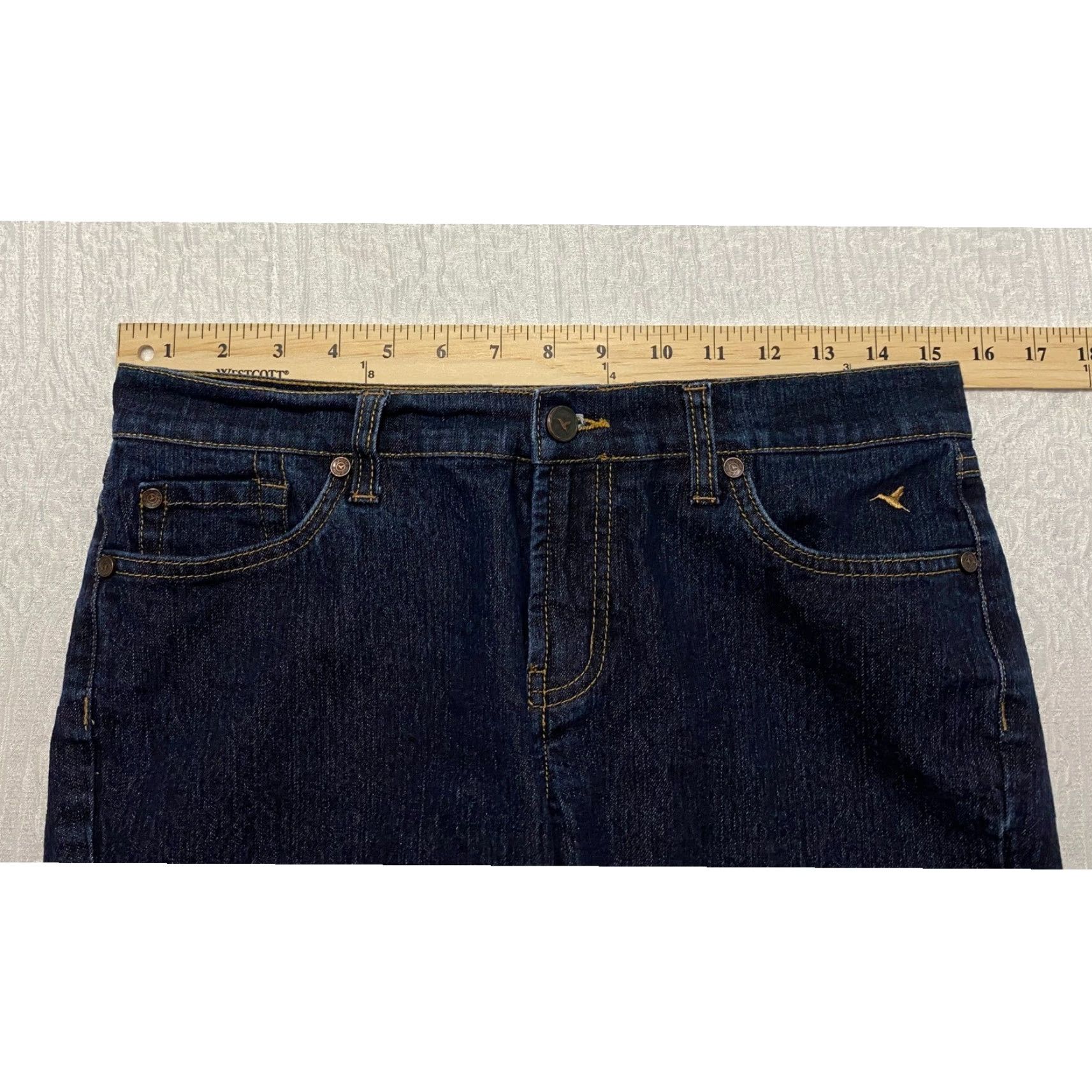 Denime Grane Jeans Bootcut Jeans Juniors 7 Dark Wash Denim Embroidered Pockets Stretch Womens Boyfriend-Style? Size 28" / US 6 / IT 42 - 7 Thumbnail