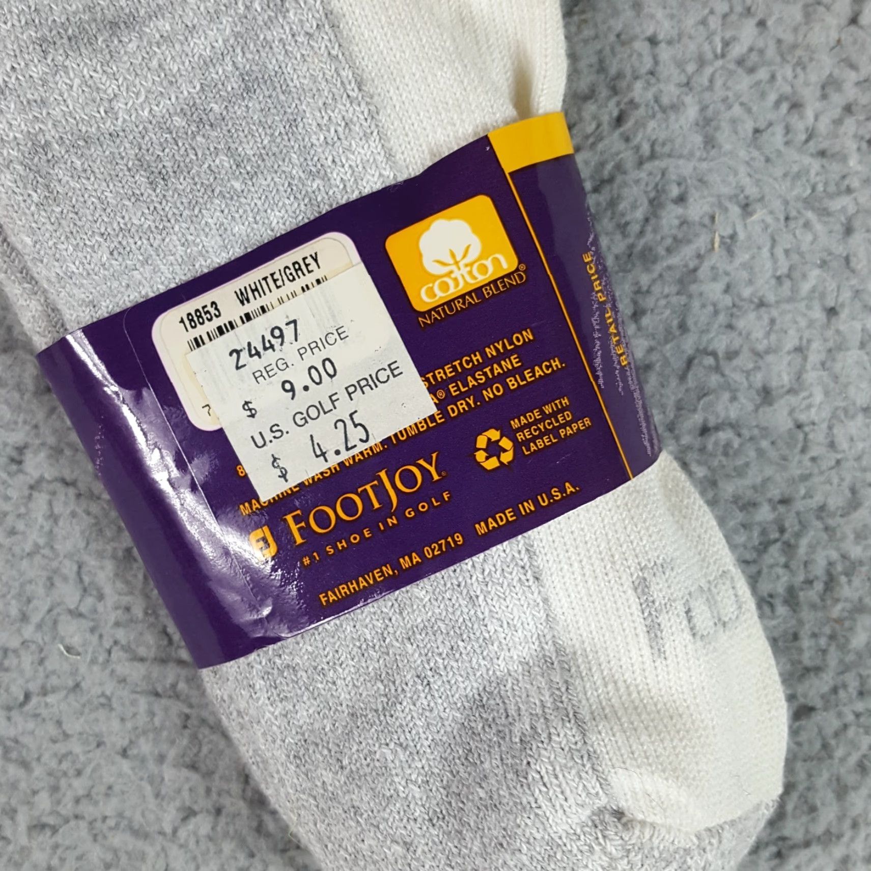 Footjoy FootJoy Juniors Golf Socks 5-9 White Cotton Athletic Low Cut Preppy Sports Mens Size ONE SIZE - 6 Thumbnail