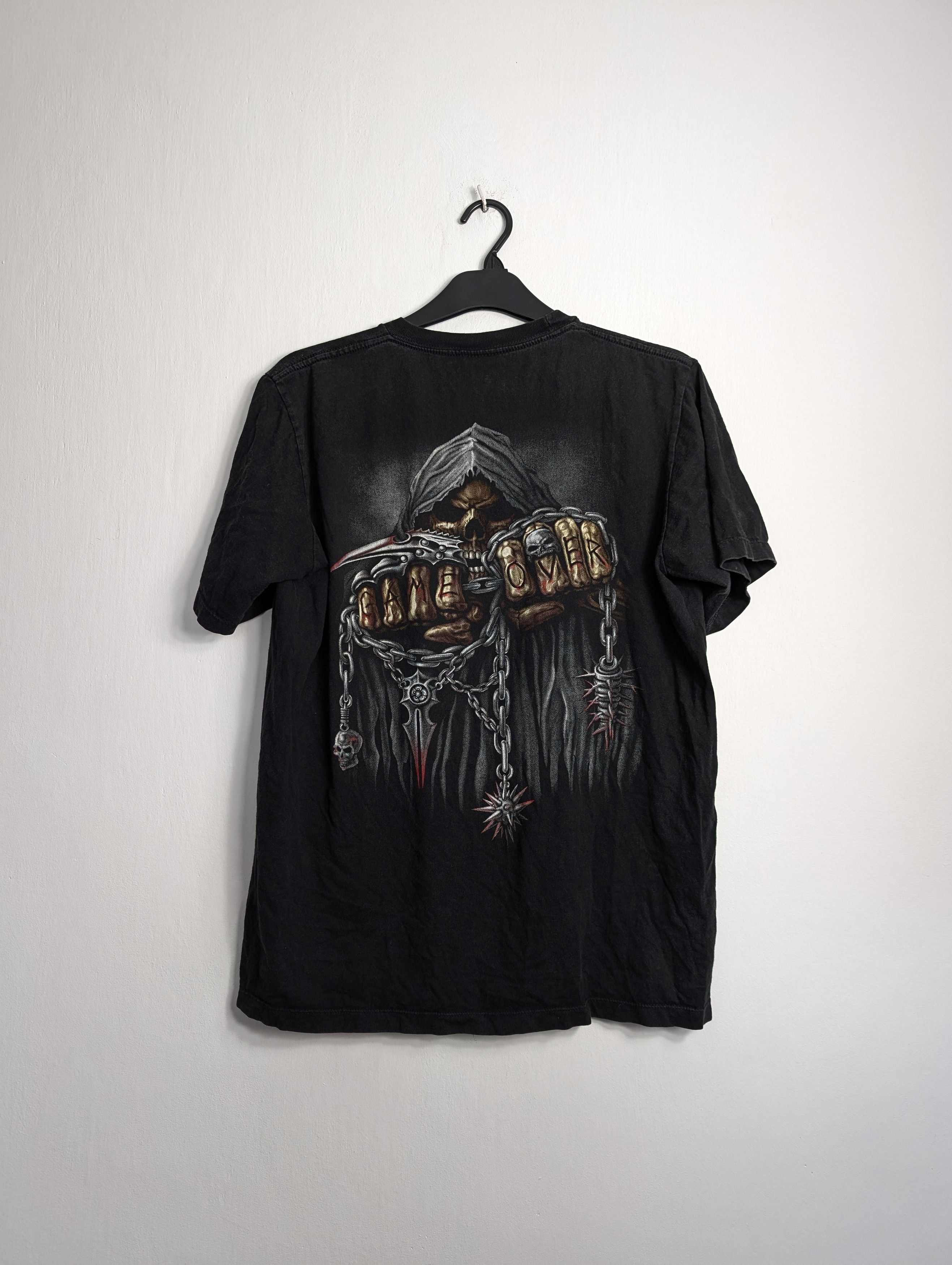 Band Tees × Vintage Y2K Heavy Metal Skull T-Shirt Reaper Gothic Biker Alt Size US L / EU 52-54 / 3 - 3 Thumbnail