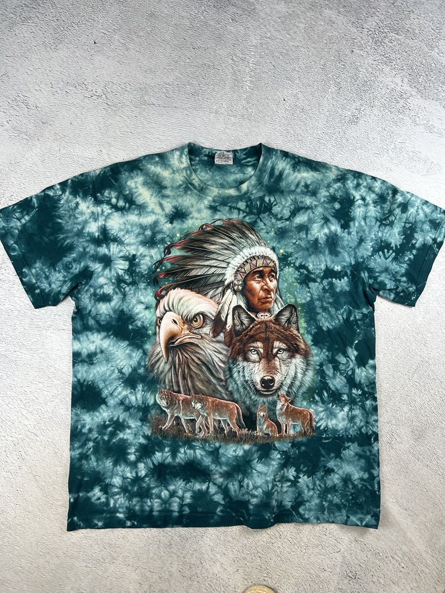 Habitat × Vintage Vintage 90s Animal Wolf Eagle Indian Tee y2k style Size US XXL / EU 58 / 5 - 1 Thumbnail
