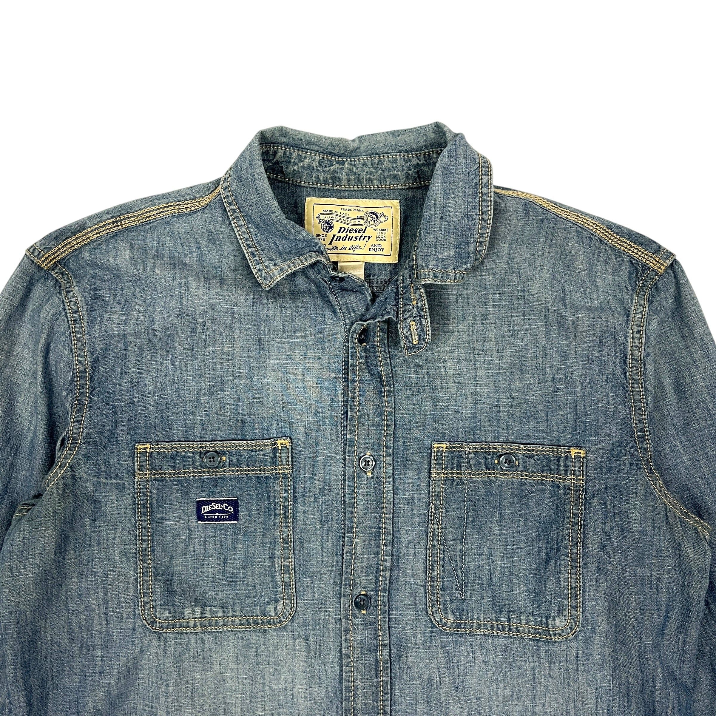 Diesel Diesel Chambray Button Up Shirt - Size M/L Size US L / EU 52-54 / 3 - 4 Thumbnail