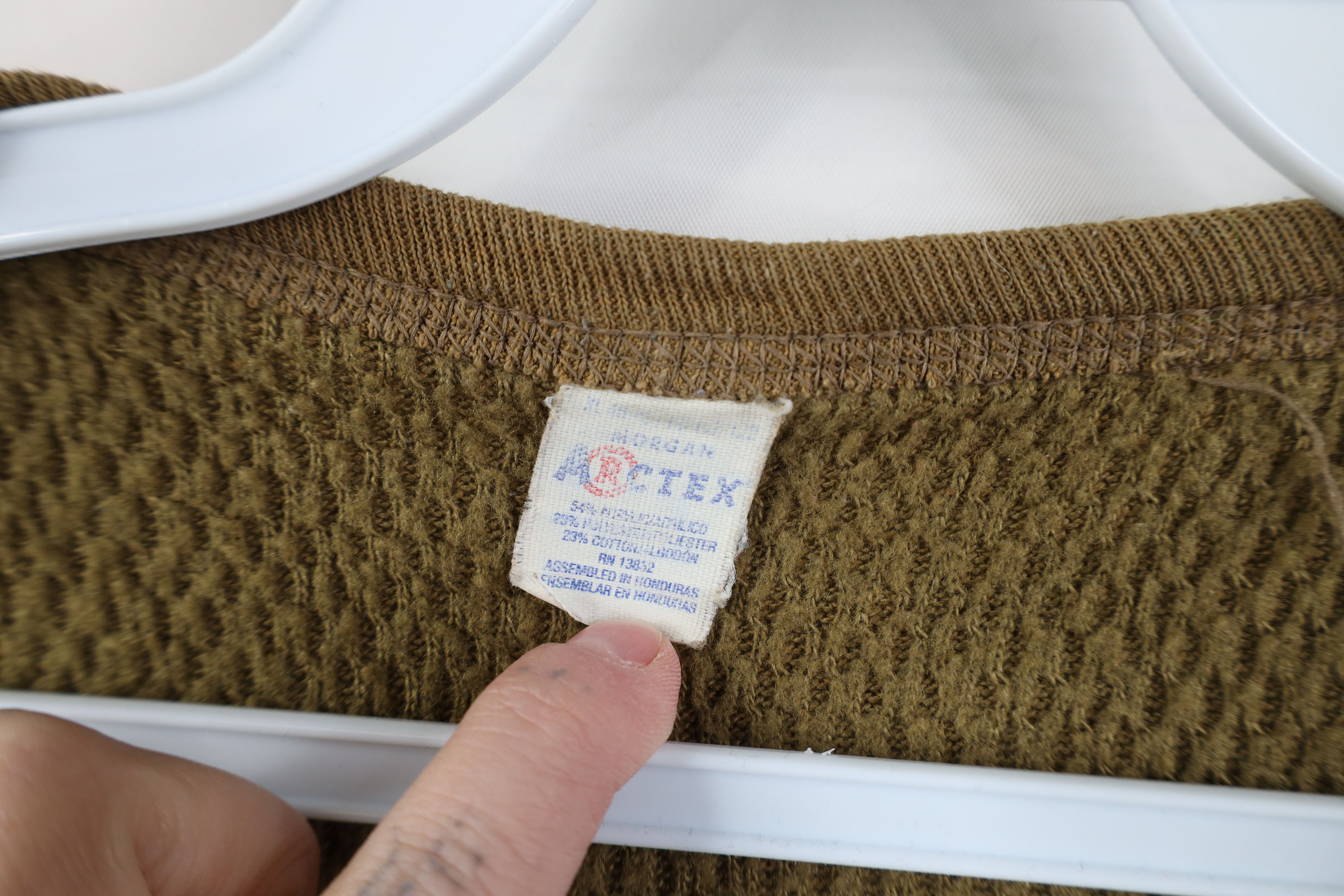 Vintage Vintage 90s Streetwear Waffle Knit Long Sleeve T-Shirt Green Size US XL / EU 56 / 4 - 5 Thumbnail