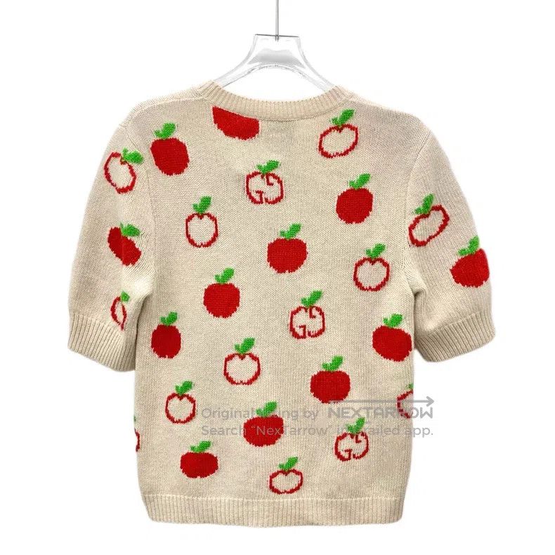 Gucci Gucci Apricot-coloured apple inlaid wool round-neck short- Size S / US 4 / IT 40 - 2 Thumbnail