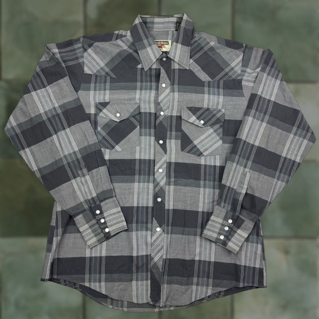 Vintage VINTAGE Youngbloods Western Pearl Snap Shirt Plaid Mens L Gray 90s Cowboy Workwear Casual Shirt Clothing Size US L / EU 52-54 / 3 - 1 Thumbnail