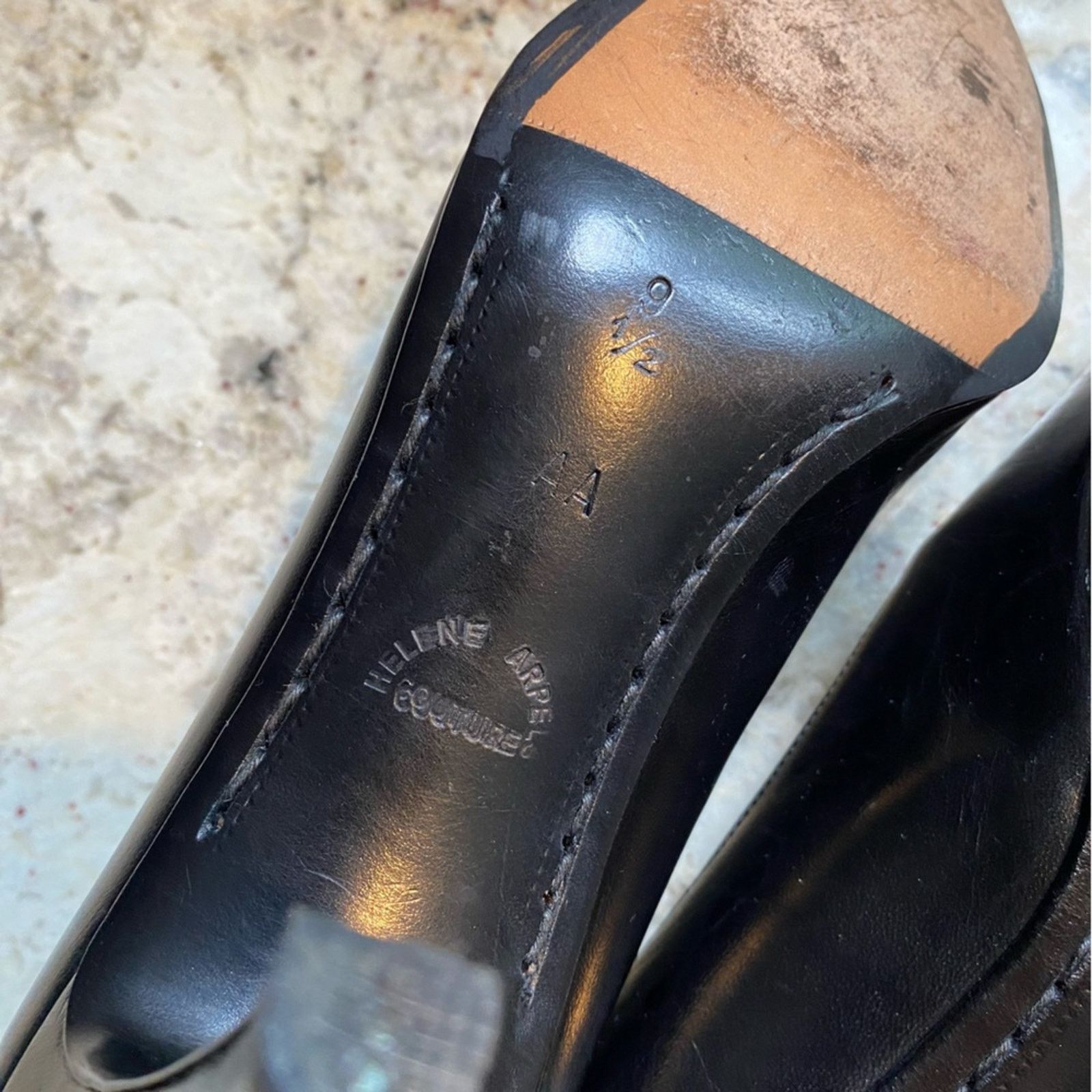Helene Arpels Park Avenue Black Leather Pumps Italy 9.5 AA