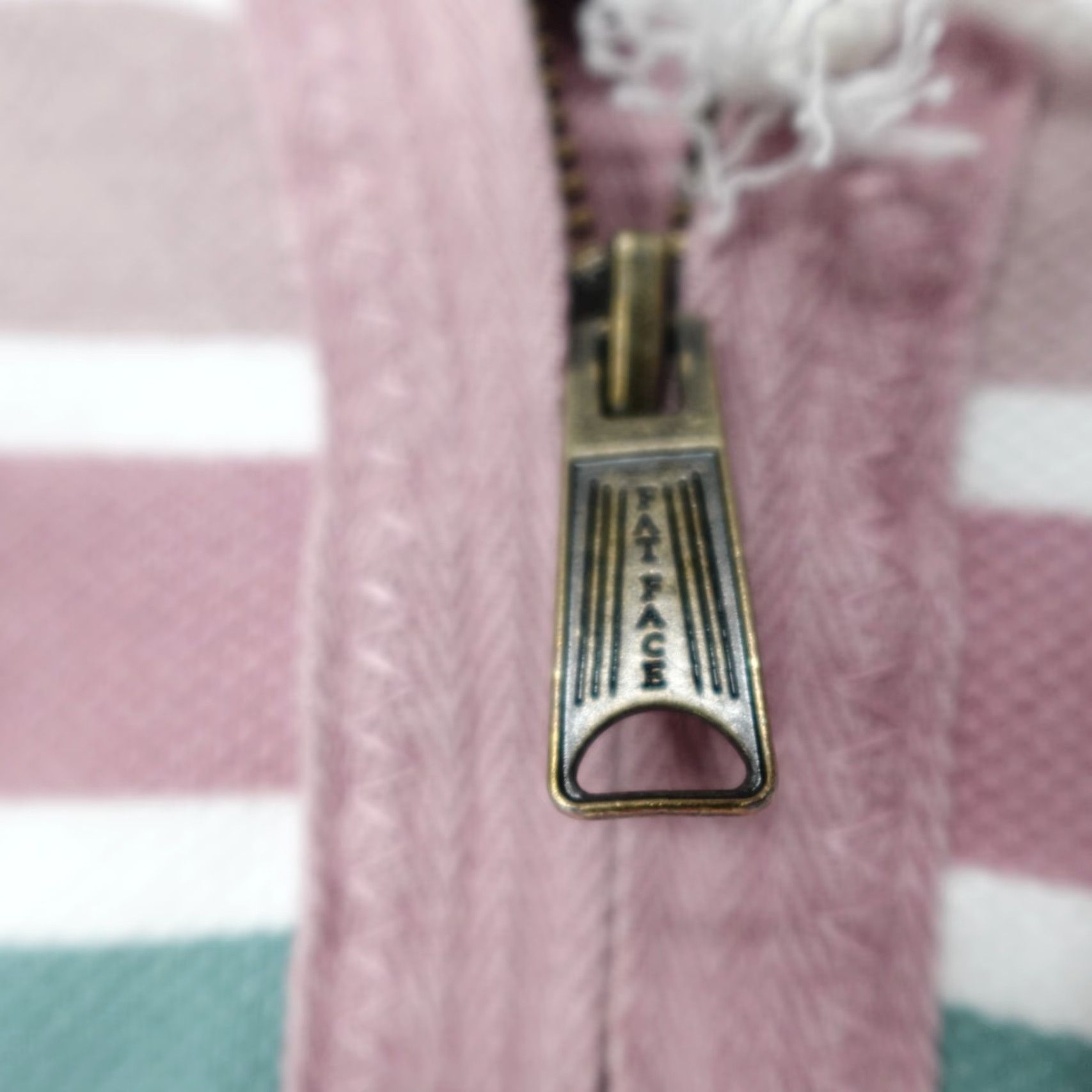 FatFace Fat Face Jumper AIRLIE Rose Pink Striped 1/4 Zip 100% Cotton Collared Size 2 Size XS / US 0-2 / IT 36-38 - 3 Thumbnail