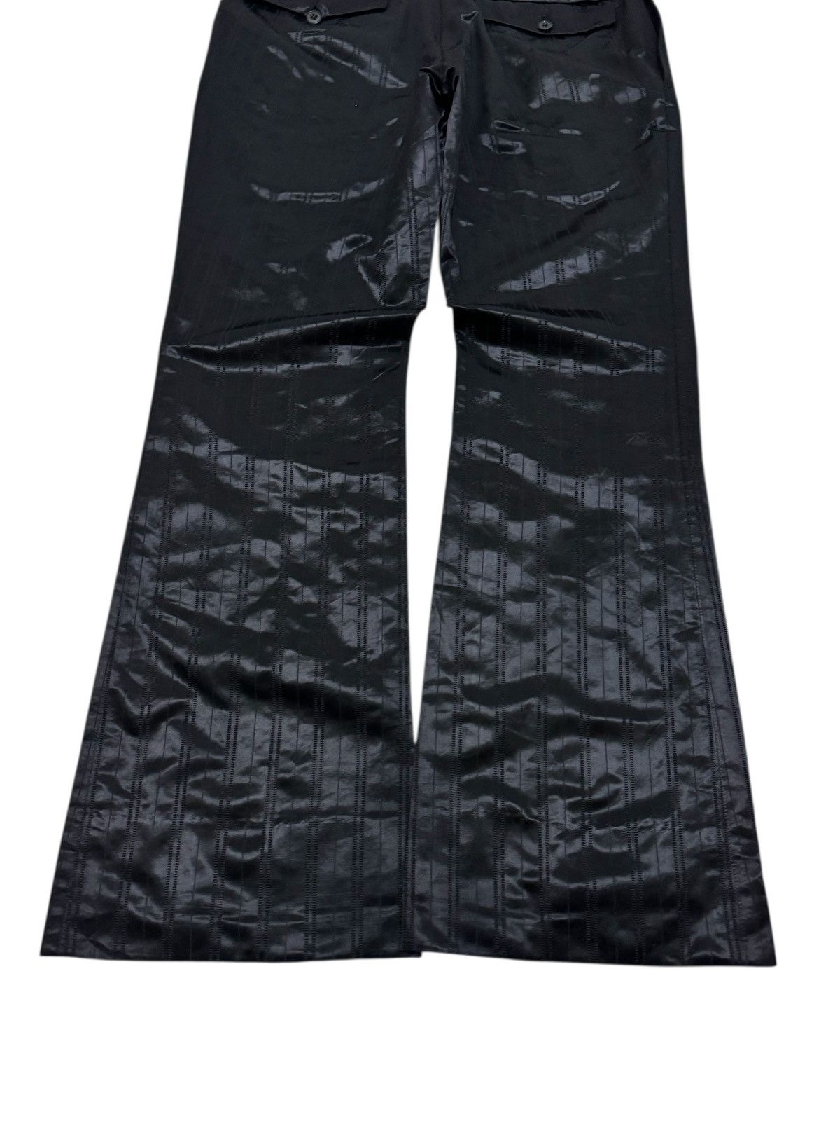 Tete Homme Vintage Tete Homme Black Glossy Flare Pants Bell Bottoms Size US 29 - 11 Thumbnail