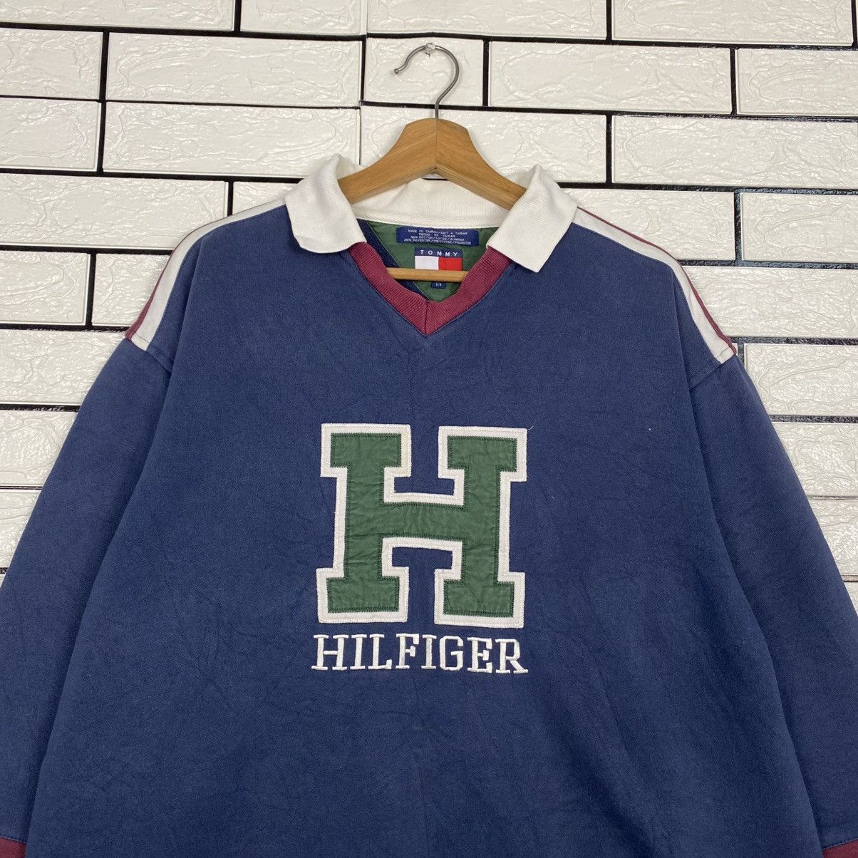 Japanese Brand 📌Vintage Polo Rugby Collar Sweatshirt Tommy Hilfiger Rare Size US L / EU 52-54 / 3 - 4 Thumbnail