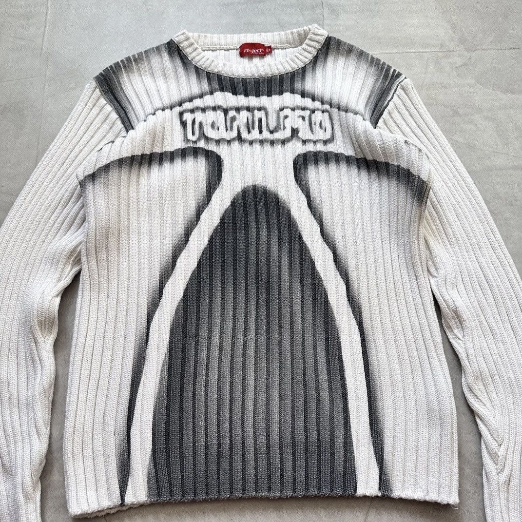 Hysteric Glamour × Undercover 00s Japan Tribal Torso Knit Ribbed Sweater Margiela Vibe Size US M / EU 48-50 / 2 - 9 Thumbnail