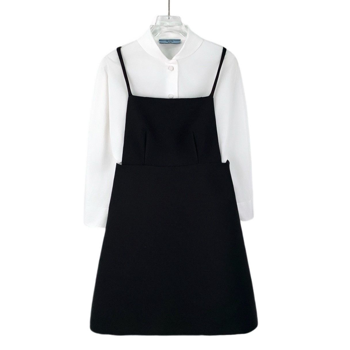 Prada Prada Cotton Fake Two-piece Long Sleeve Shirt Dress K26WX Size XS / US 0-2 / IT 36-38 - 1 Thumbnail
