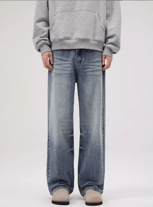 Japanese Brand × Jean Men's trendy blue whisker American cleanfit straight jeans Size US 32 / EU 48 - 1 Thumbnail