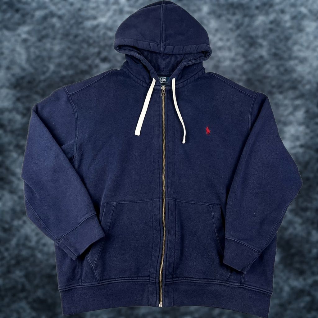 Polo Ralph Lauren Polo Ralph Lauren Hoodie Blue 2XB Fleece Lined Full Zip Sweatshirt Mens Pony Size US XXL / EU 58 / 5 - 1 Thumbnail