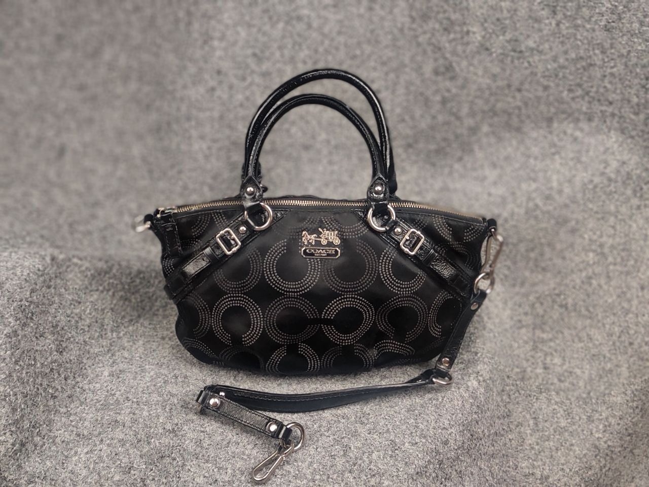 Vintage Coach Madison Dotted Satchel Shoulder Bag Purse Y2K