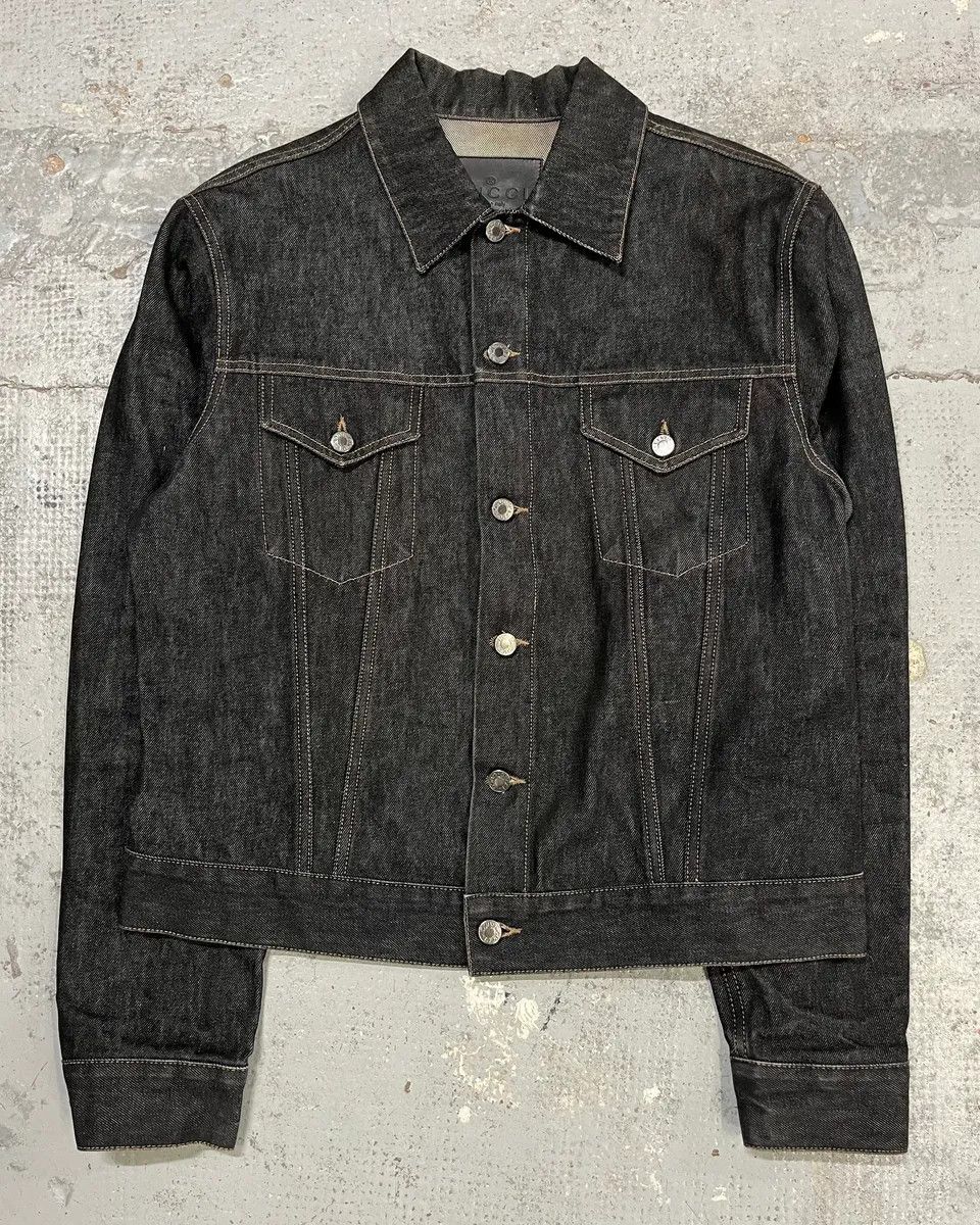Gucci 2000s Gucci Dark Grey Classy Denim Jacket Size US L / EU 52-54 / 3 - 4 Thumbnail