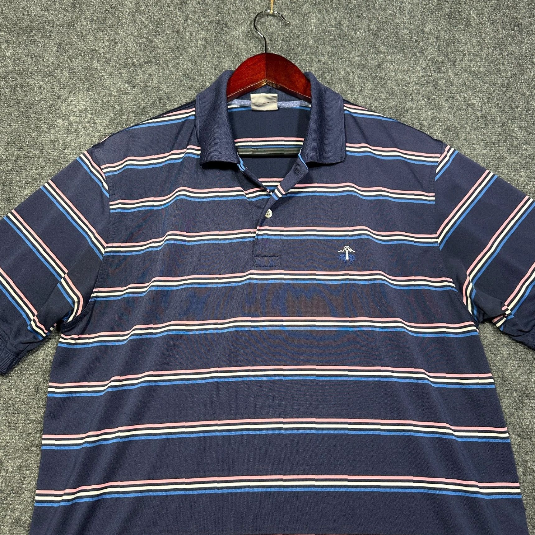 Brooks Brothers Brooks Brothers Performance Polo Mens M Short Sleeve Striped Blue Pink Shirt Modern Classic Polo Shirt Mens Size US M / EU 48-50 / 2 - 4 Thumbnail