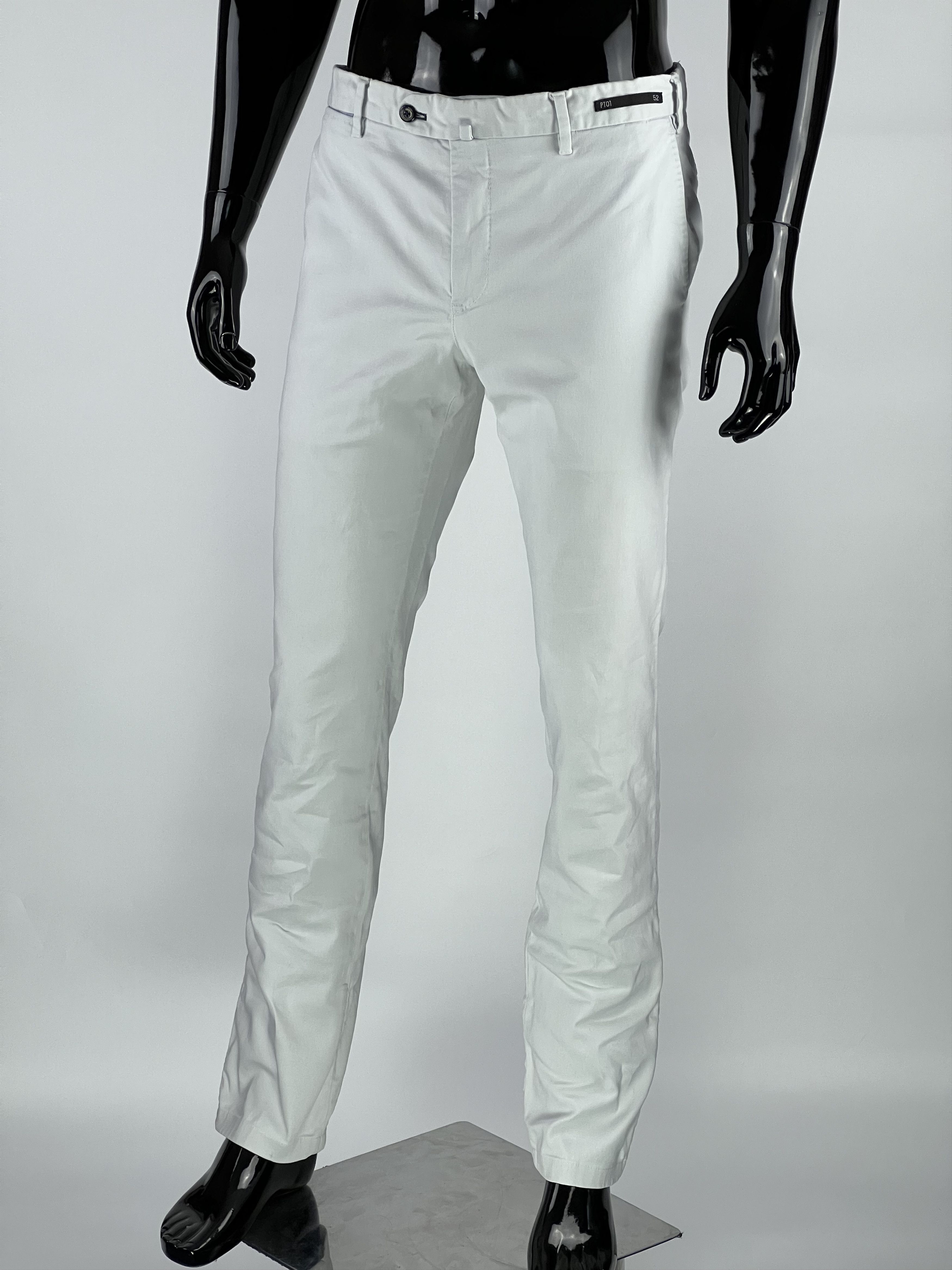 PT01 Men's Light Blue Pants Size 52 Slim Fit Stretch