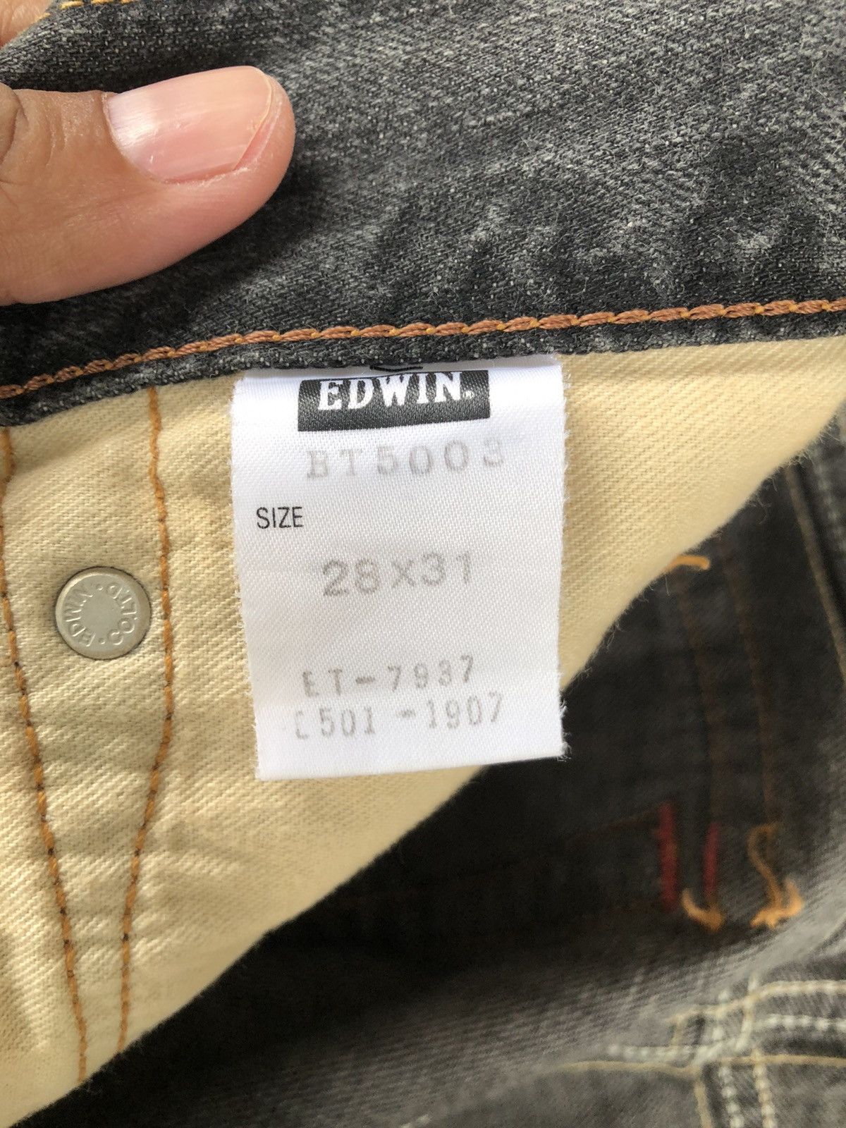 If Six Was Nine Edwin 503 Blue Trip Distressed Jeans Size US 32 / EU 48 - 19 Thumbnail