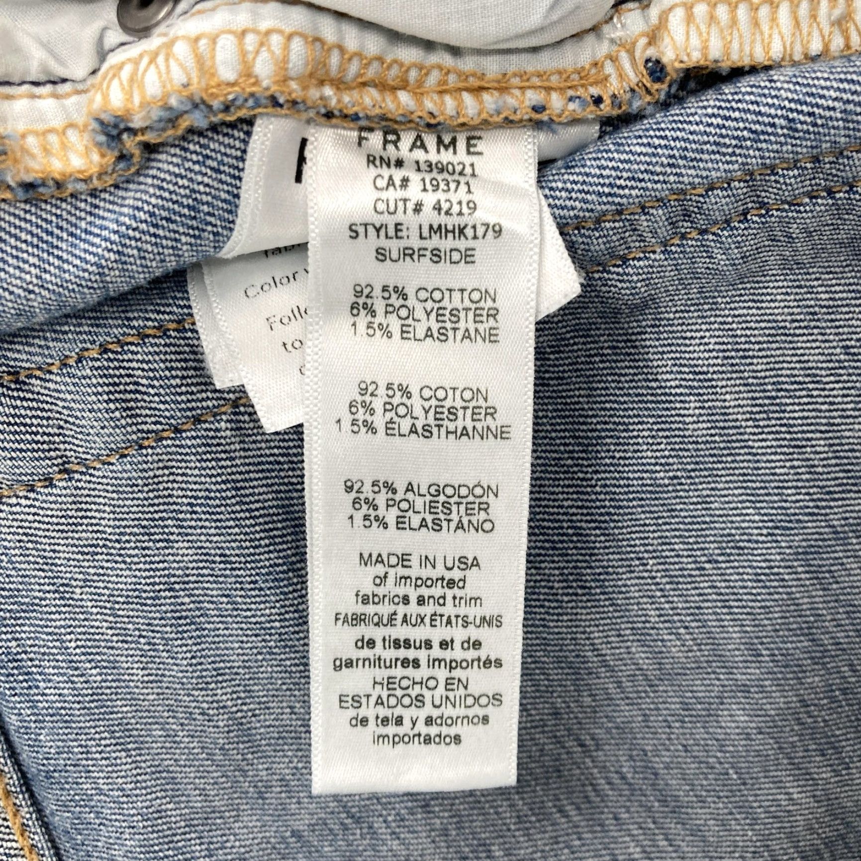 Frame FRAME Jeans Mens 38x32 Blue Denim L'Homme Skinny Surfside Wash Stretch Preppy Jeans Size US 38 / EU 54 - 5 Thumbnail
