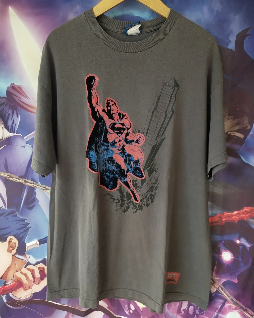 DC Comics × Marvel Comics × Vintage Vintage (c)2003 Superman Big Print Art Super Hero Tees Size US XL / EU 56 / 4 - 1 Thumbnail
