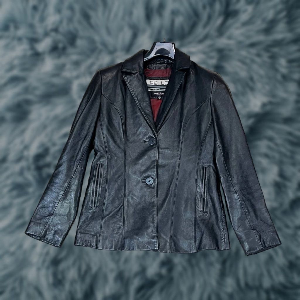 Vintage VINTAGE Pelle Studio Jacket Women S Black Leather Long Sleeve Button Short Outer Shell Leather Solid Polyester Lining Casual Basic Jacket Size S Size S / US 4 / IT 40 - 1 Thumbnail
