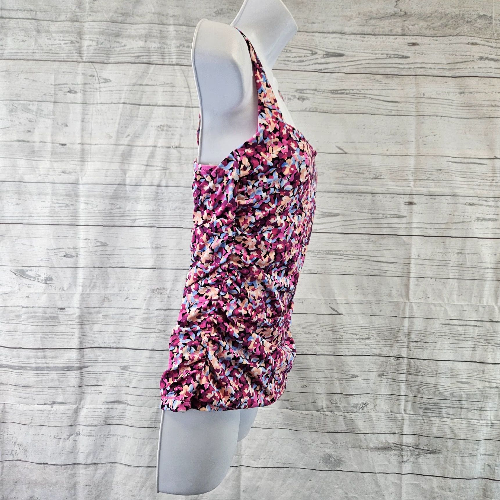 Athleta Athleta Tankini Sz 36B/C Womens Square Neck Pink Blue Size ONE SIZE - 3 Thumbnail