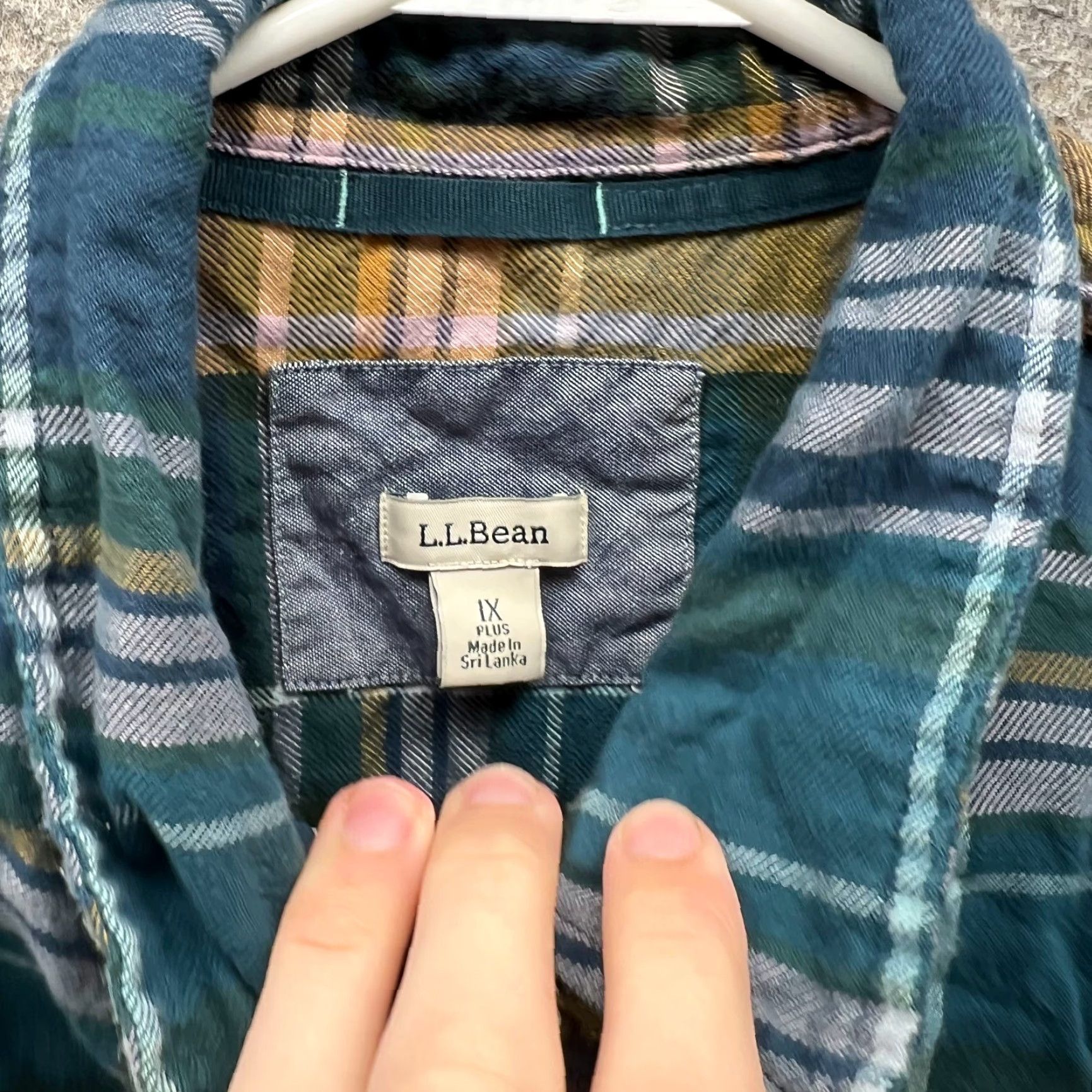 Vintage VINTAGE LL Bean Women Button-Up Plaid Shirt 1X Plus Blue Yellow Flannel 100% Cotton Dress Size XL / US 12-14 / IT 48-50 - 5 Thumbnail
