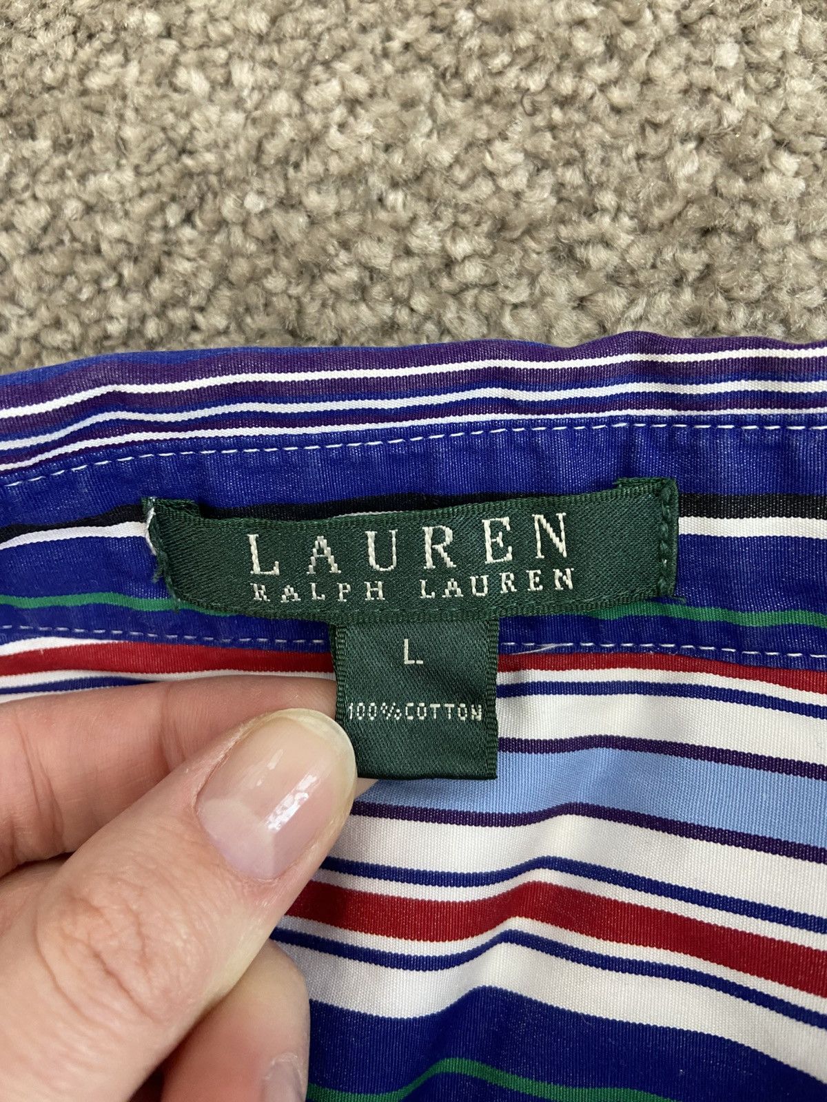 Ralph Lauren Ralph Lauren Multi Vibrant Stripe Cotton Shirt Top Size US L / EU 52-54 / 3 - 3 Thumbnail