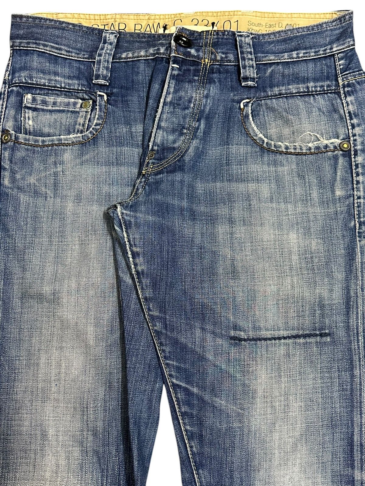 G-Star Vintage Japanese G Star Raw Blue Wash Distress Loose Jeans Size US 32 / EU 48 - 4 Thumbnail