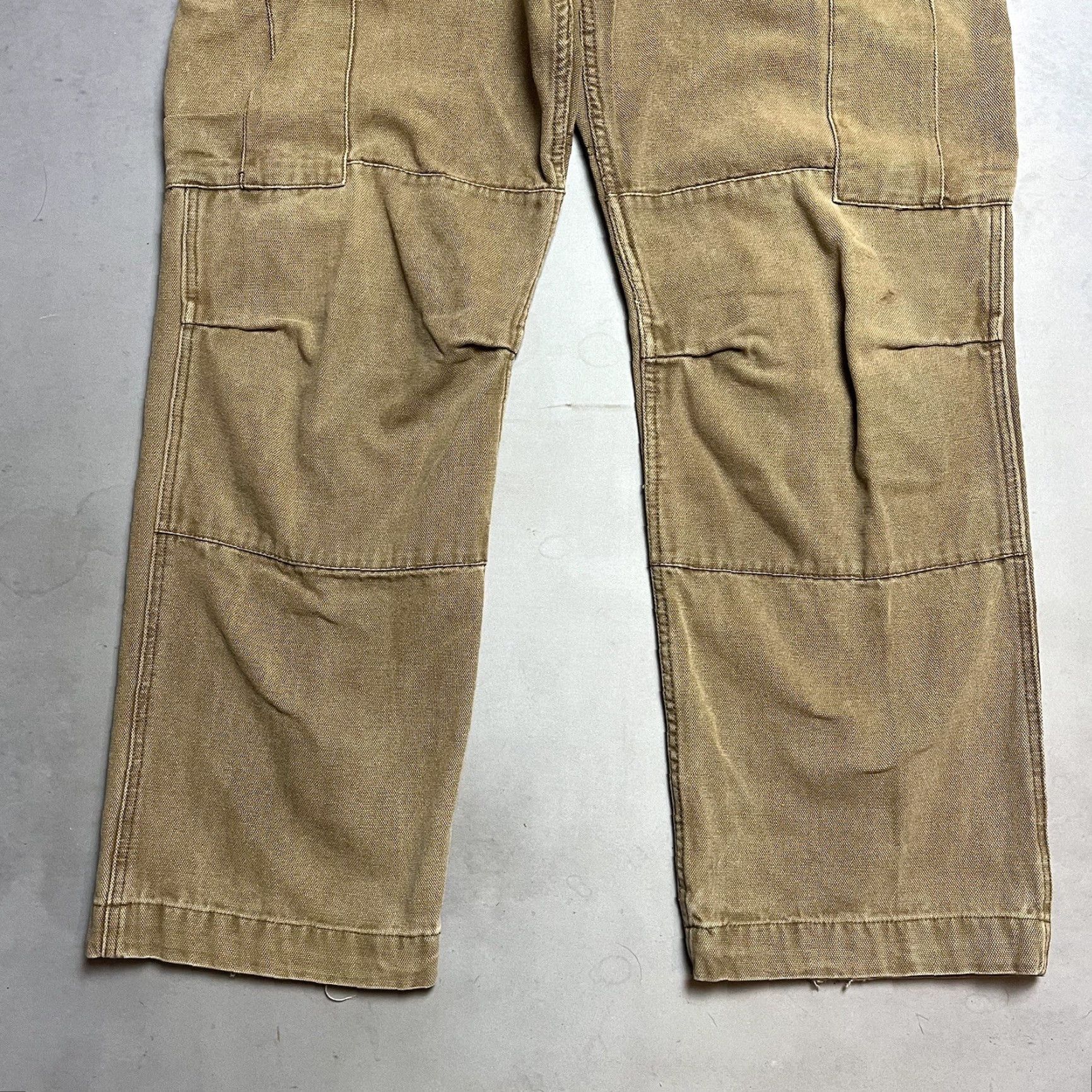 VINTAGE Carhartt Cargo Canvas Pants Regular Men 29in Inseam Beige Size 36x29 Workwear Cargo Pocket