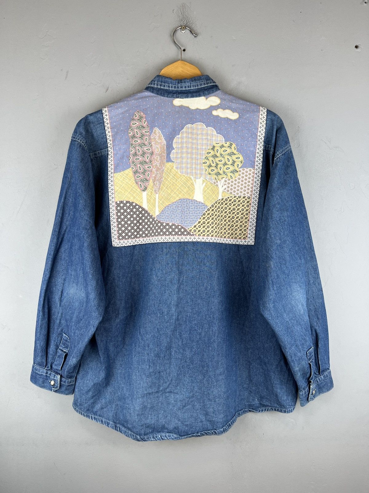 Flannel × Paradise × Vintage Vintage Paradise Flannel Denim Art Shirt M size y2k Size US M / EU 48-50 / 2 - 2 Thumbnail
