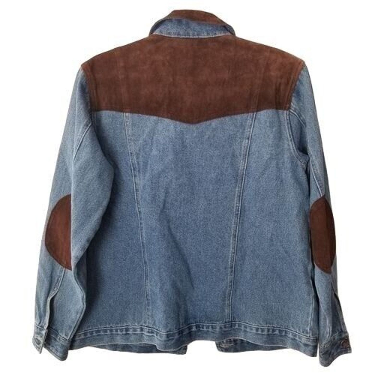 Denim & Co. QVC Denim & Co Womens Western Jean Jacket Sz M Leather Size M / US 6-8 / IT 42-44 - 8 Thumbnail