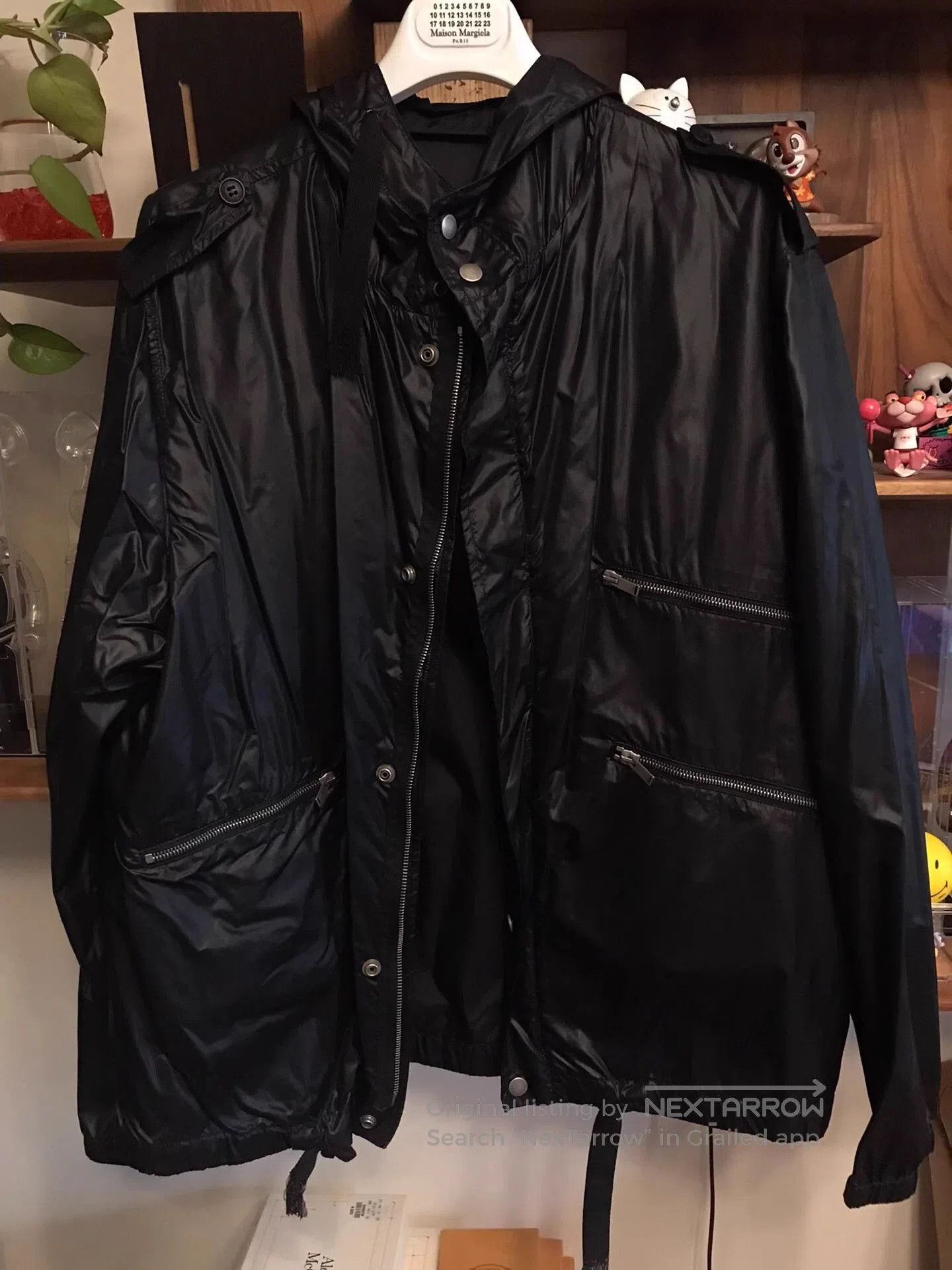 Saint Laurent Paris Black Hooded Light Jacket with Zipper Pockets. Size US L / EU 52-54 / 3 - 1 Thumbnail