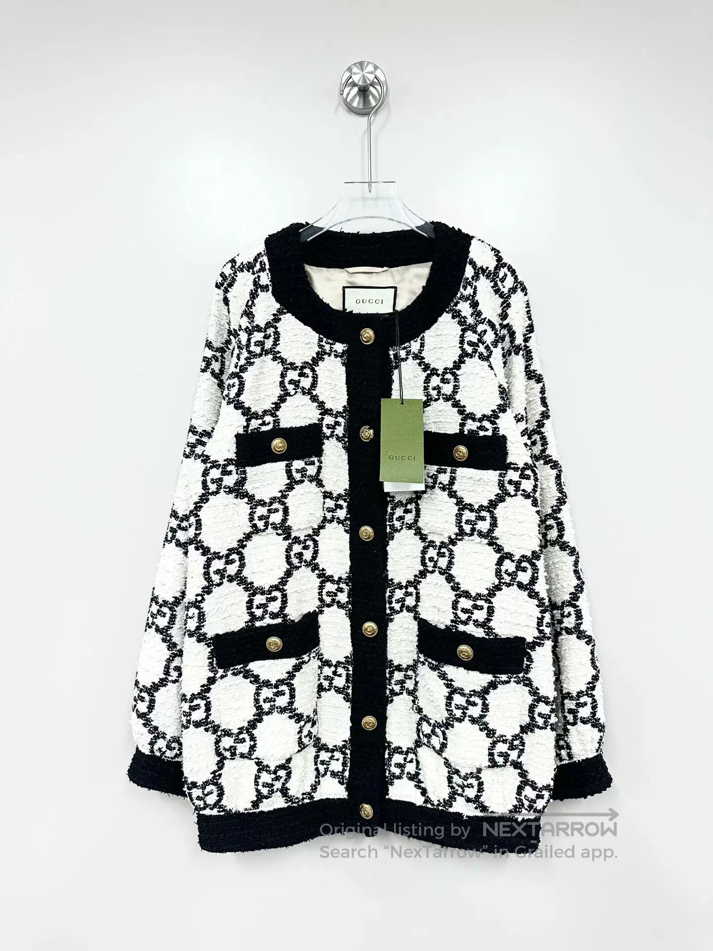Gucci Guicci Black and White Classic Double G Monogram Printed T Size XS / US 0-2 / IT 36-38 - 1 Thumbnail