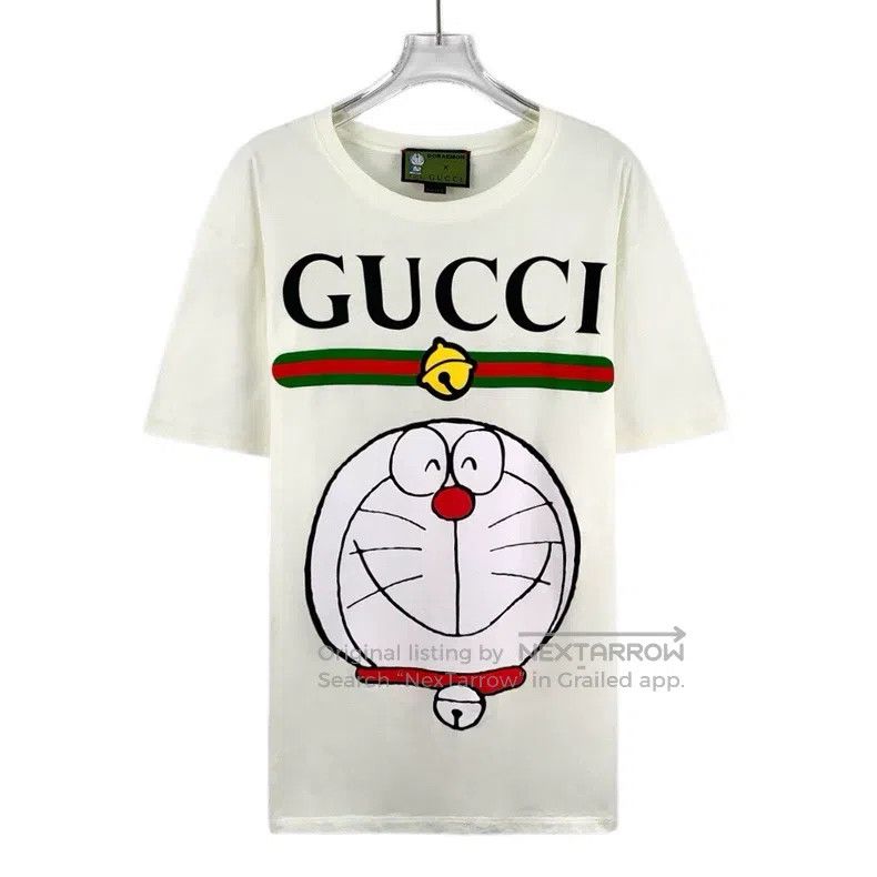 Gucci Gucci Beige robot cat logo letter print cotton round-neck Size S / US 4 / IT 40 - 1 Thumbnail
