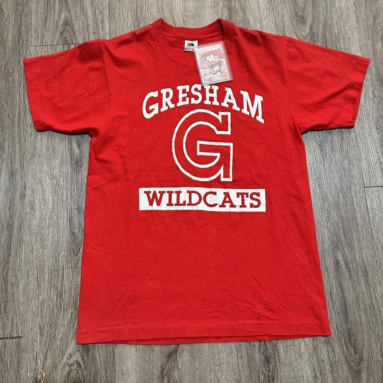 Vintage Vintage 90s gresham wildcats oregon red graphic tee shirt Size US L / EU 52-54 / 3 - 1 Thumbnail