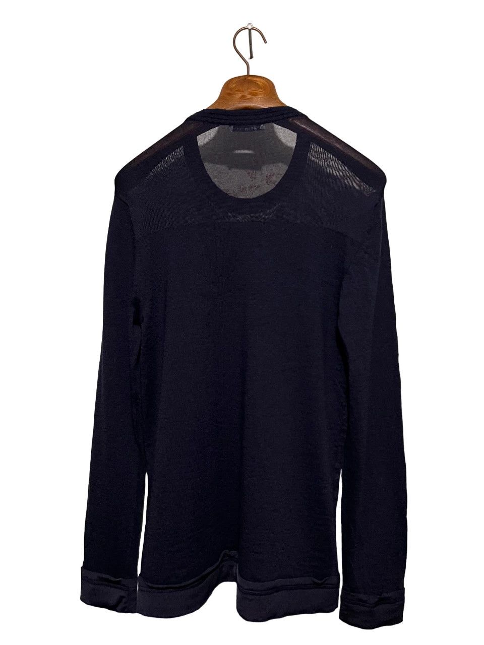 Versace VERSACE Collection Big Logo Sweatshirt Jumper Wool Navy Blue Size US M / EU 48-50 / 2 - 6 Thumbnail