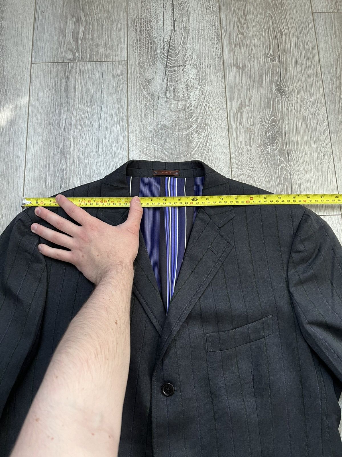 Etro Vintage Etro Milano Striped Blazer Classic Suit Wool Size 58 Size 50R - 19 Thumbnail