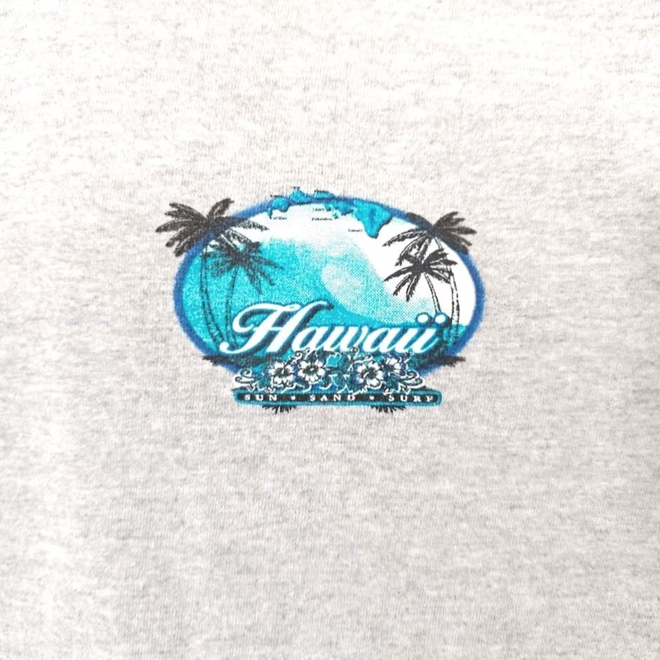 Gildan Hawaii Surfing T Shirt Mens Size Large Gray Hawaiian Palm Trees Destination Gildan Regular Cotton Short Sleeve Crew Neck Double-Sided Vintage No Size US L / EU 52-54 / 3 - 3 Thumbnail