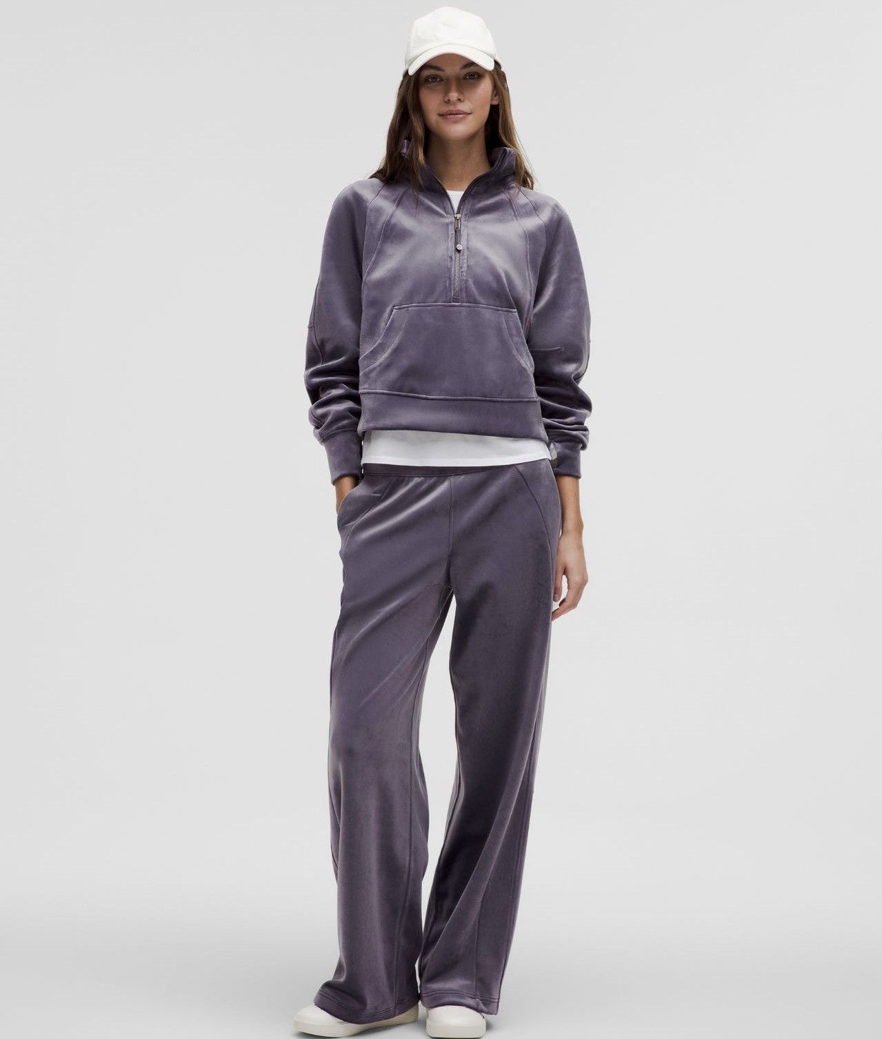 Lululemon Scuba Mid-Rise wide leg Pant velvet color in NFSL night fall Size 32" / US 10 / IT 46 - 3 Thumbnail