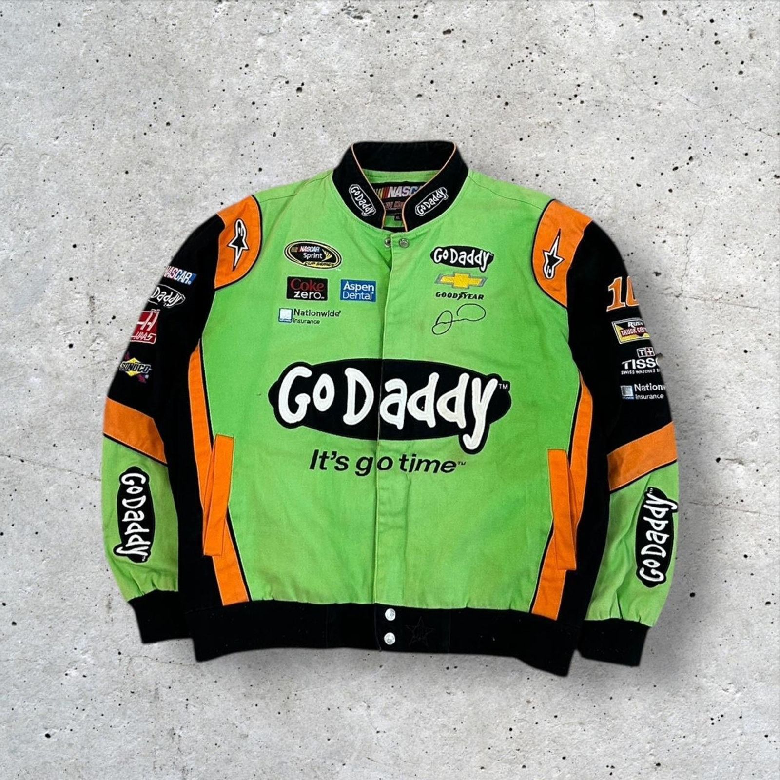 NASCAR × Vintage Vintage Jeff Hamilton Go Daddy Nascar Jacket Size US XL / EU 56 / 4 - 1 Thumbnail