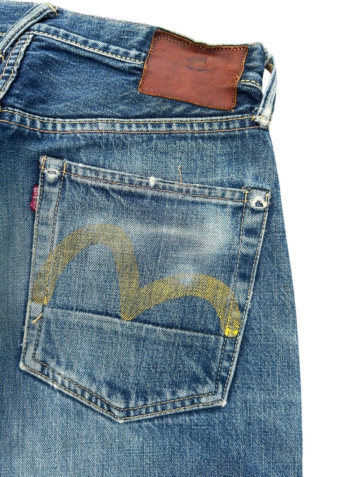 Kapital Thrashed Vintage Evisu Selvedge Denim Jeans Size US 28 / EU 44 - 13 Thumbnail