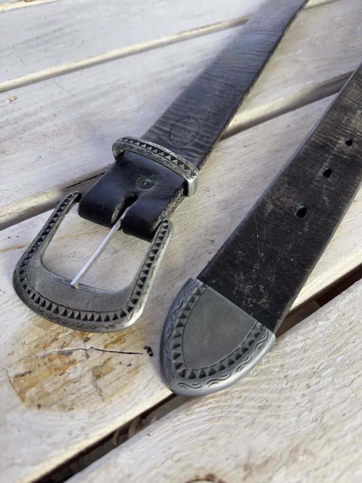 Japanese Brand Leather Belt Y2K Style❕Chrome Hearts Punk Metal Avant Garde Size ONE SIZE - 4 Thumbnail